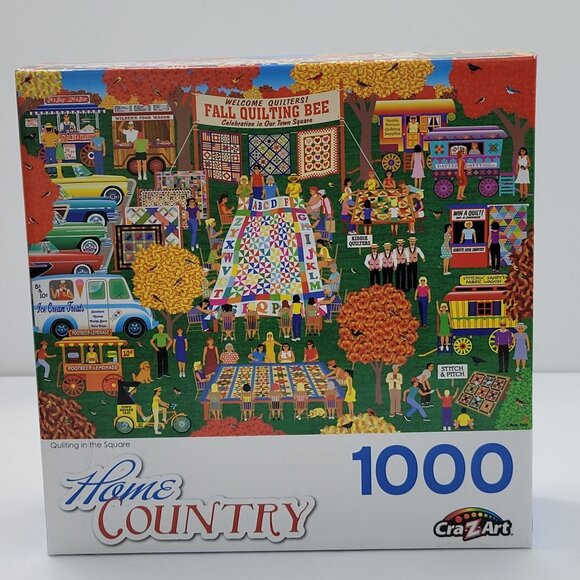 Cra-Z-Art Quliting In The Square Home Country 1000 Piece Premium Jigsaw Puzzles - Picture 1 of 2